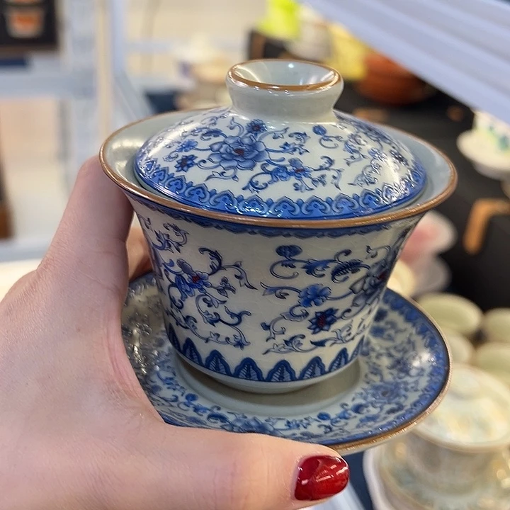 陶景德陶瓷盖碗茶具