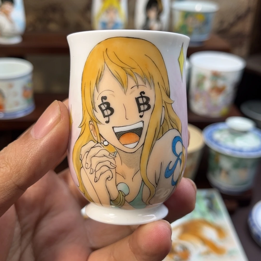 手绘海贼王娜美杯子