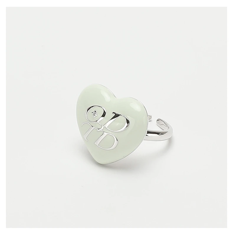 不锈钢大理石戒指 ReneRiva买手店 ODTD 25春夏新款马卡龙色爱心l