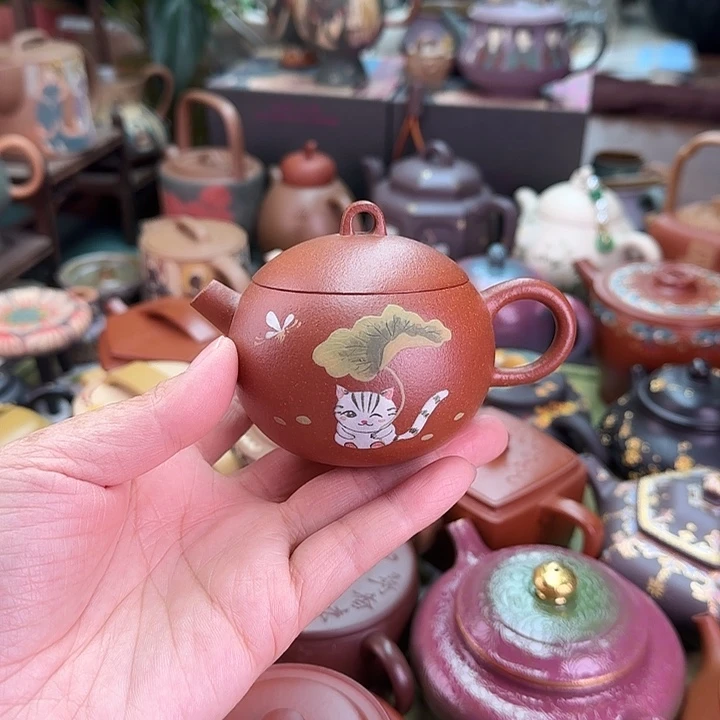 茶壶紫砂猫咪120c