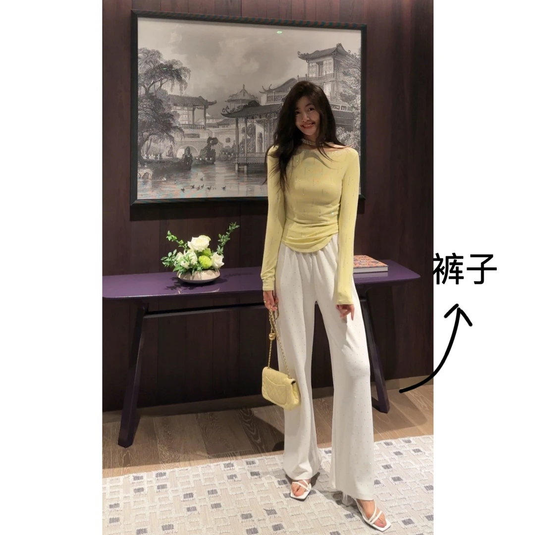 【N·COU】24夏新款【星星眼】复古重工钉珠唐装休闲裤DY77331