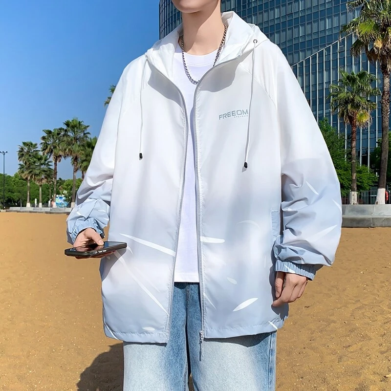 青少年休闲夏季外套防紫外线防晒服男士户外冰丝透气百搭运动薄款