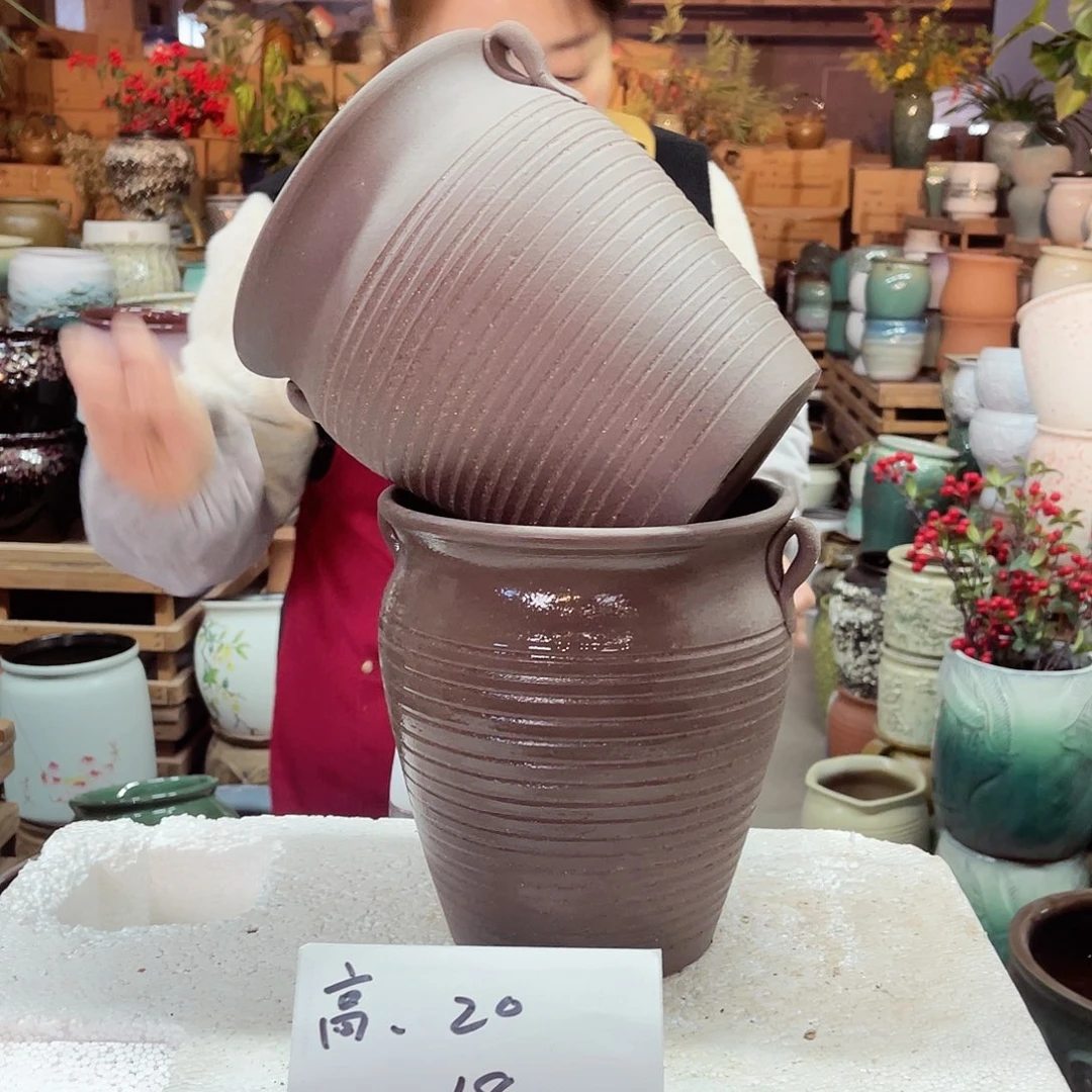 紫砂花盆高度20口径18