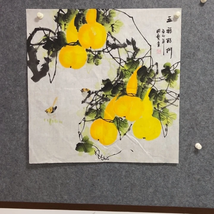 国画葫芦68厘米斗方