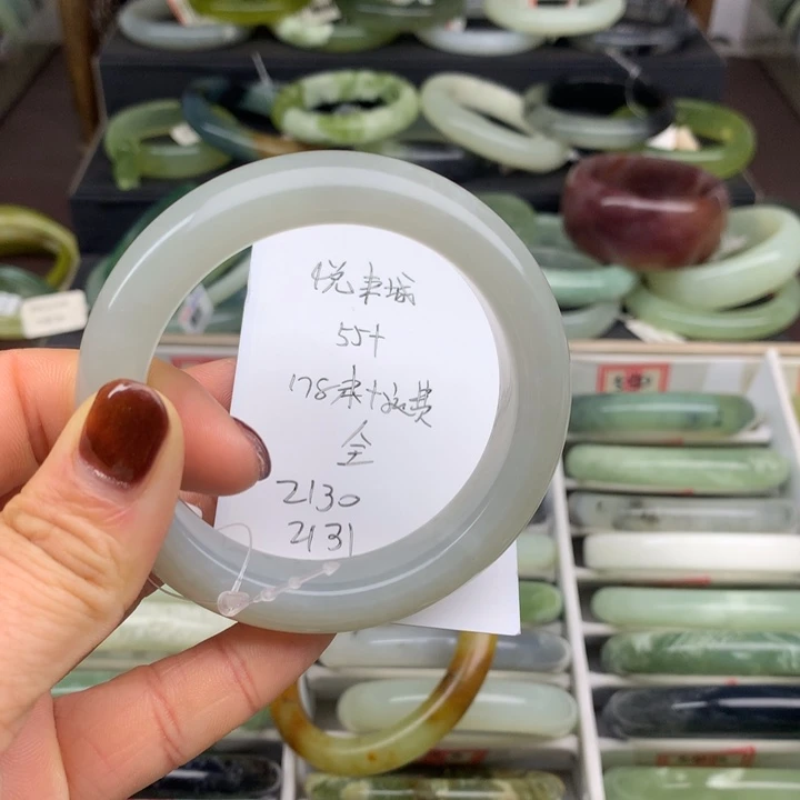 悦***Q蛇纹石玉未镶嵌手镯2130