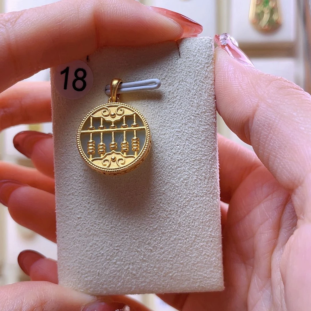 和田玉吊坠(赠链)银S925镀金镶嵌争****觉