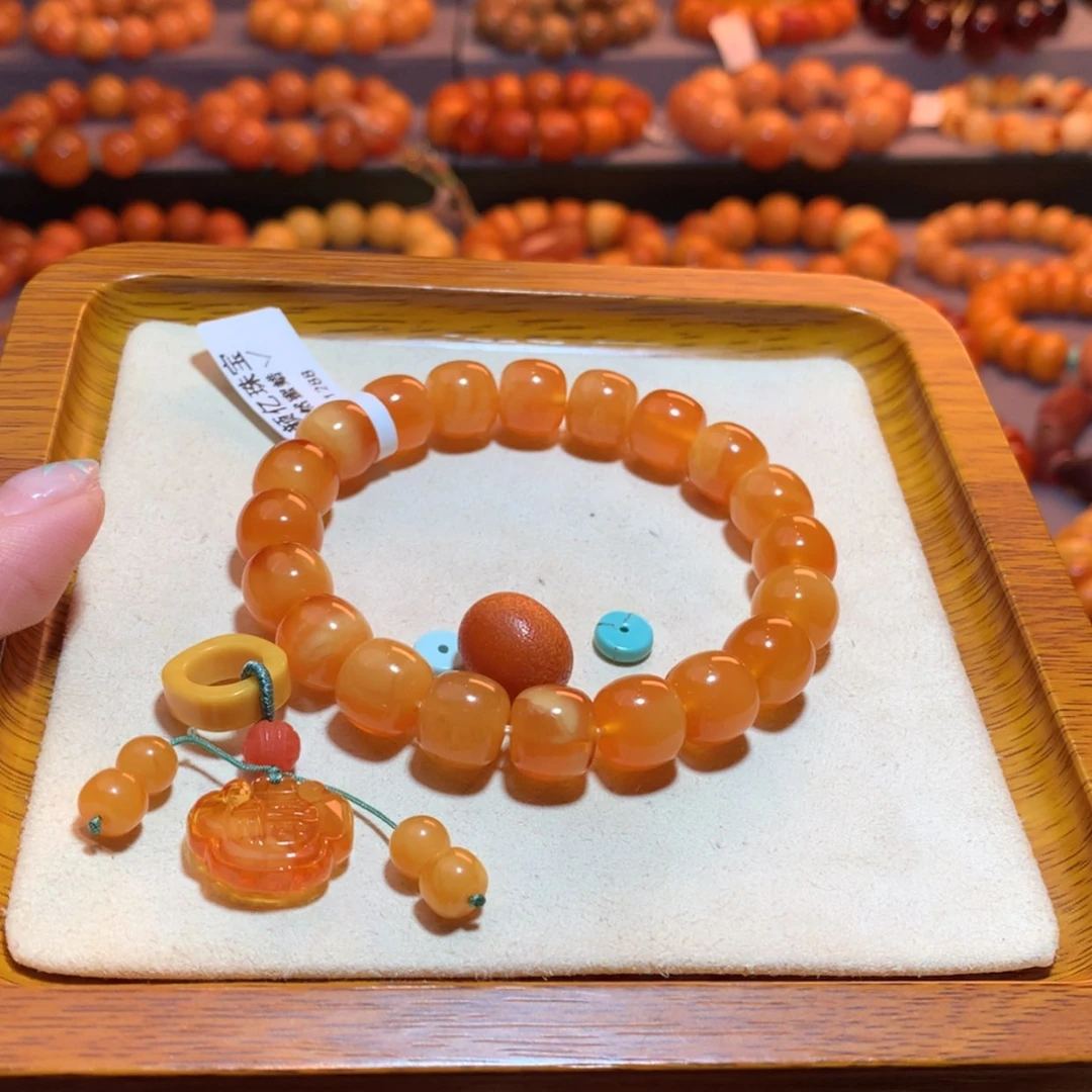 【闪购商品】手串蜜蜡未镶嵌阿*蜜蜡手串定制