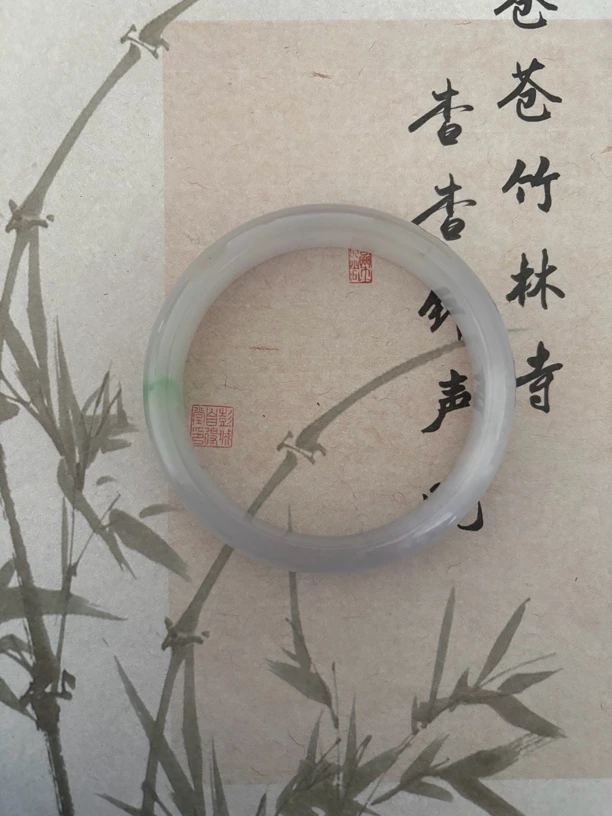 X922-五七加冰透一口翠缅甸翡翠手镯时尚