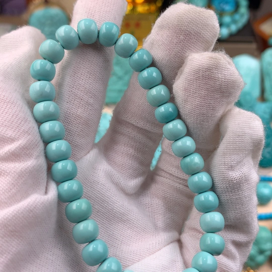 绿松石未镶嵌老型手串卡7.5