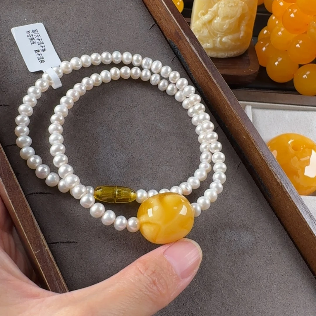 蜜蜡未镶嵌毛衣链