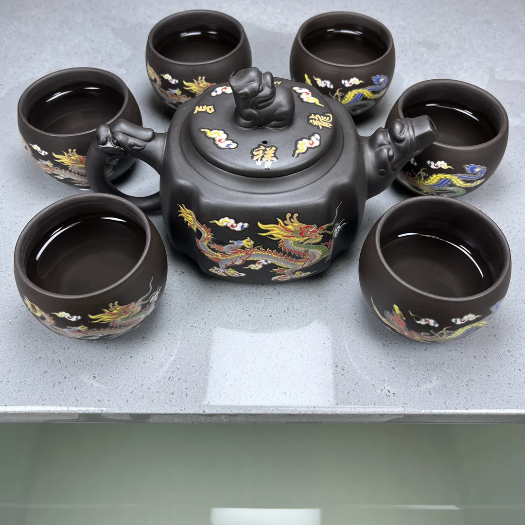 龙凤大四方龙尊580cc凤鸣壶一壶六杯 茶具套装