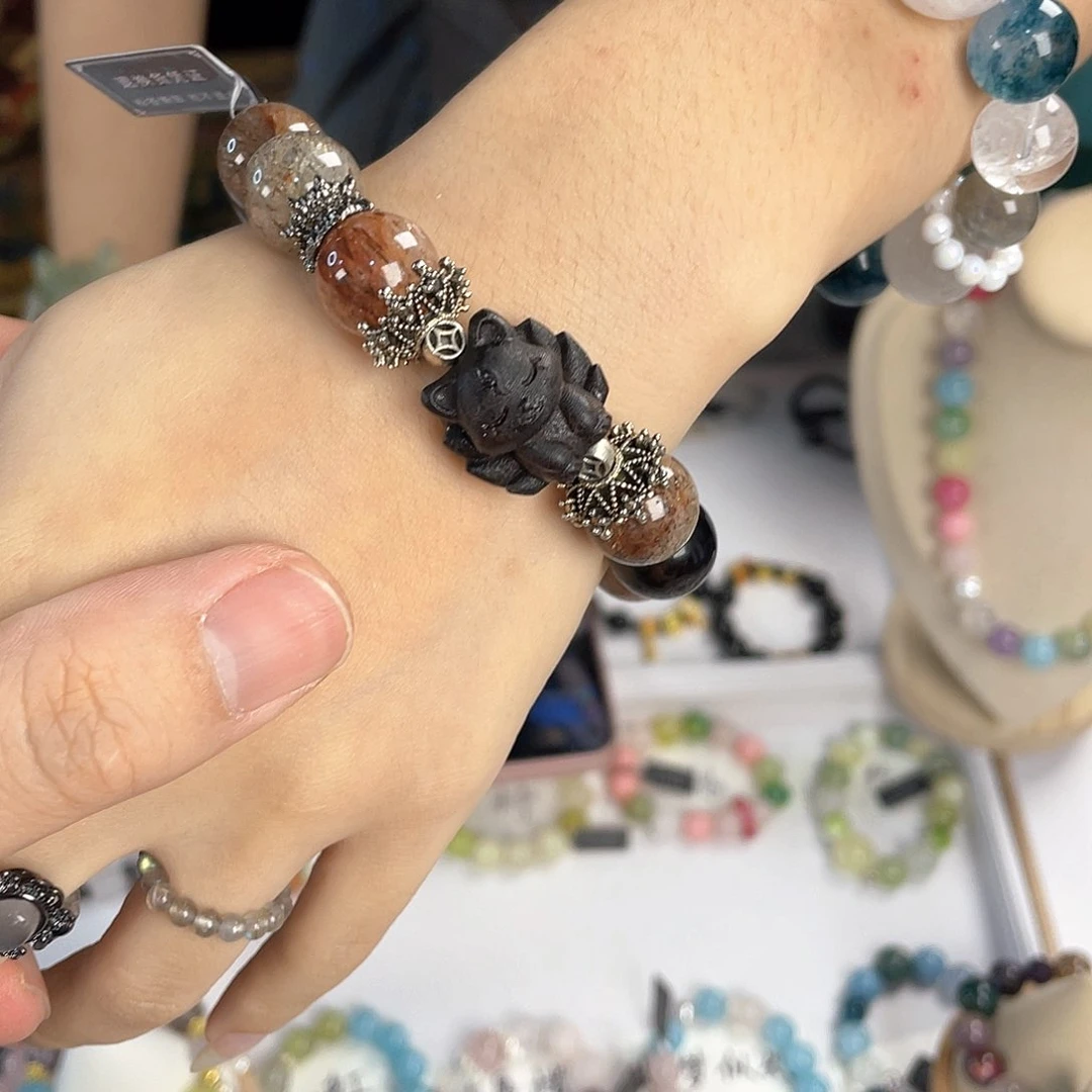 水晶手链银S925镀金镶嵌