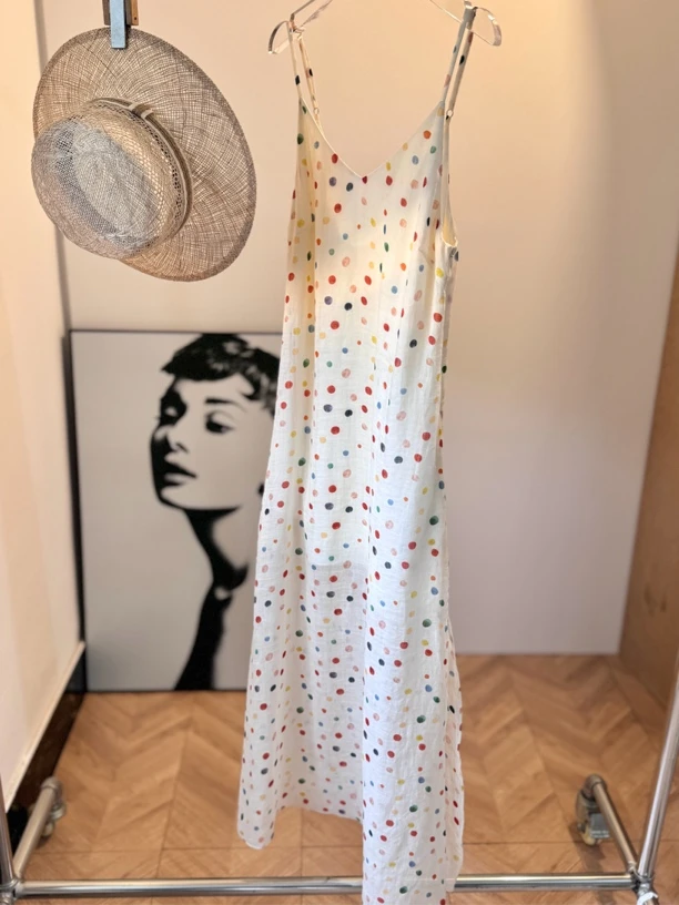 【FANXI】南法夏季吊带新款波点气质长裙碎花连衣裙吊带裙长款裙子