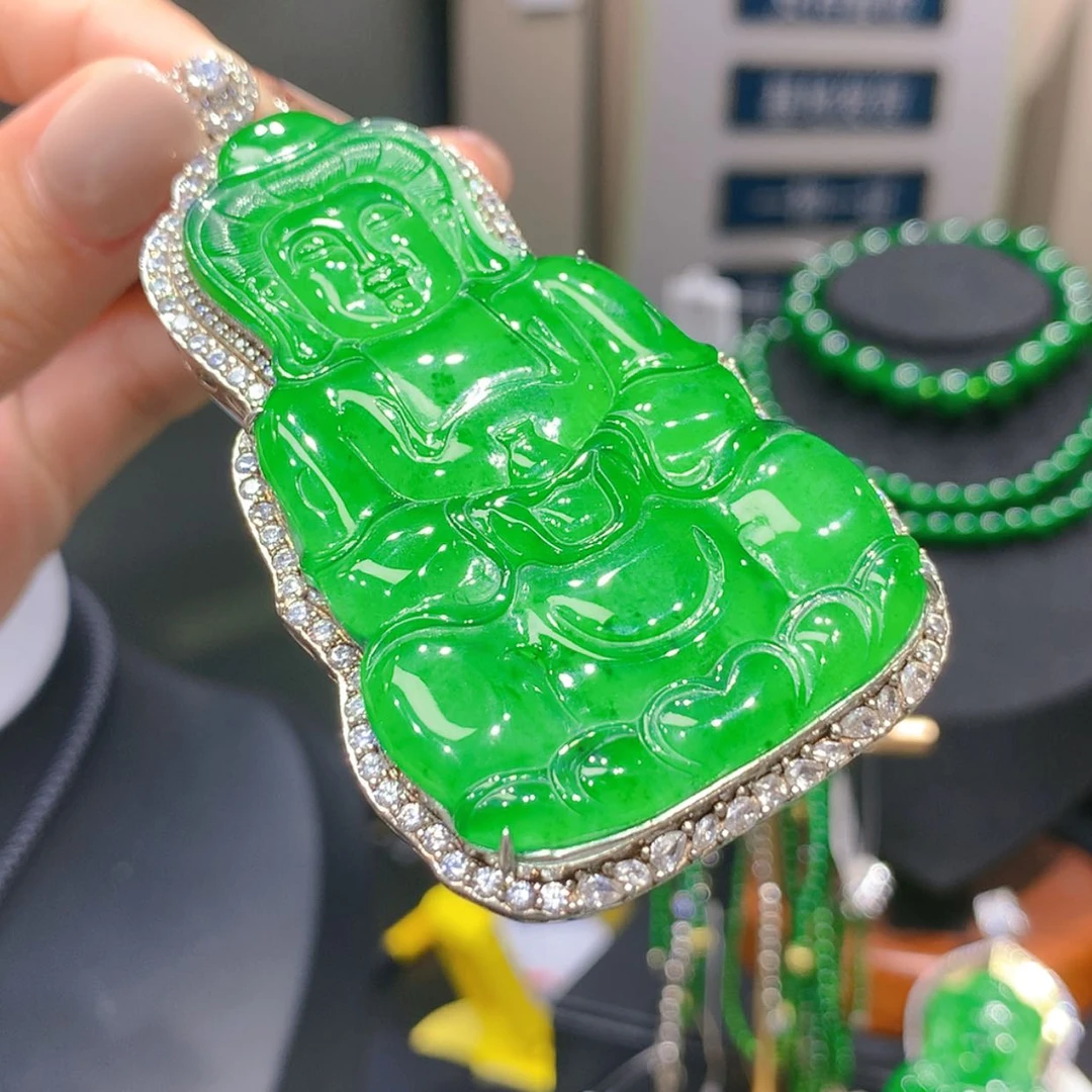 【闪购商品】颈饰银S925镶嵌翡翠4柒姐