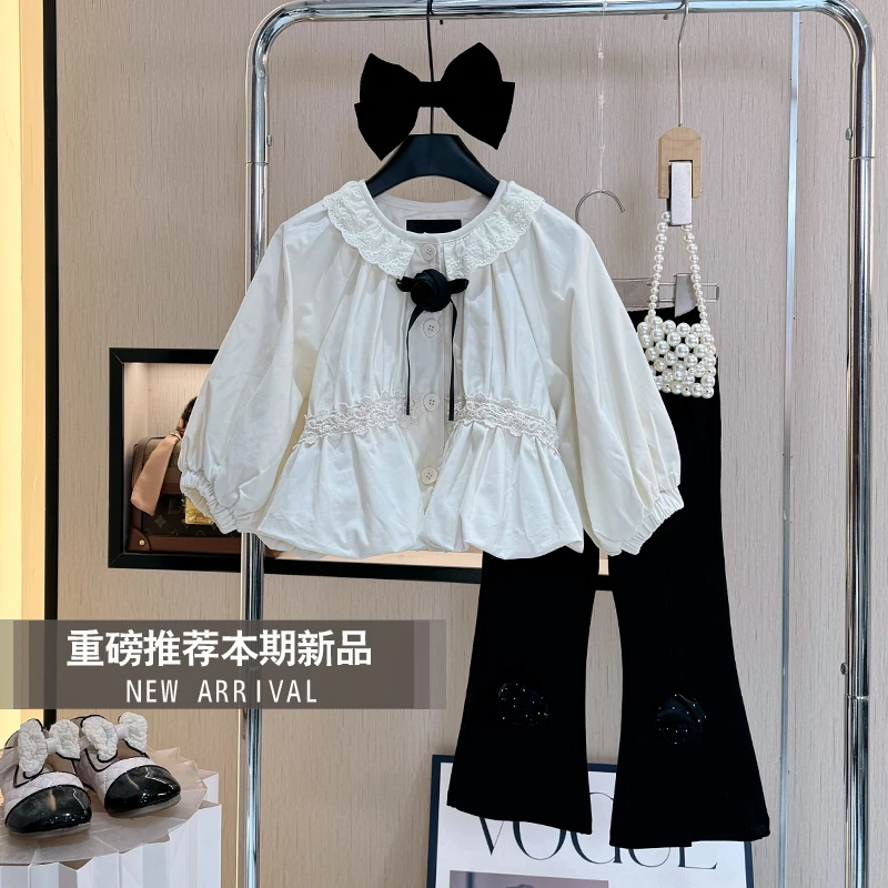 女童秋装2025新款套装长袖洋气小女孩外套儿童秋季牛仔裤两件套