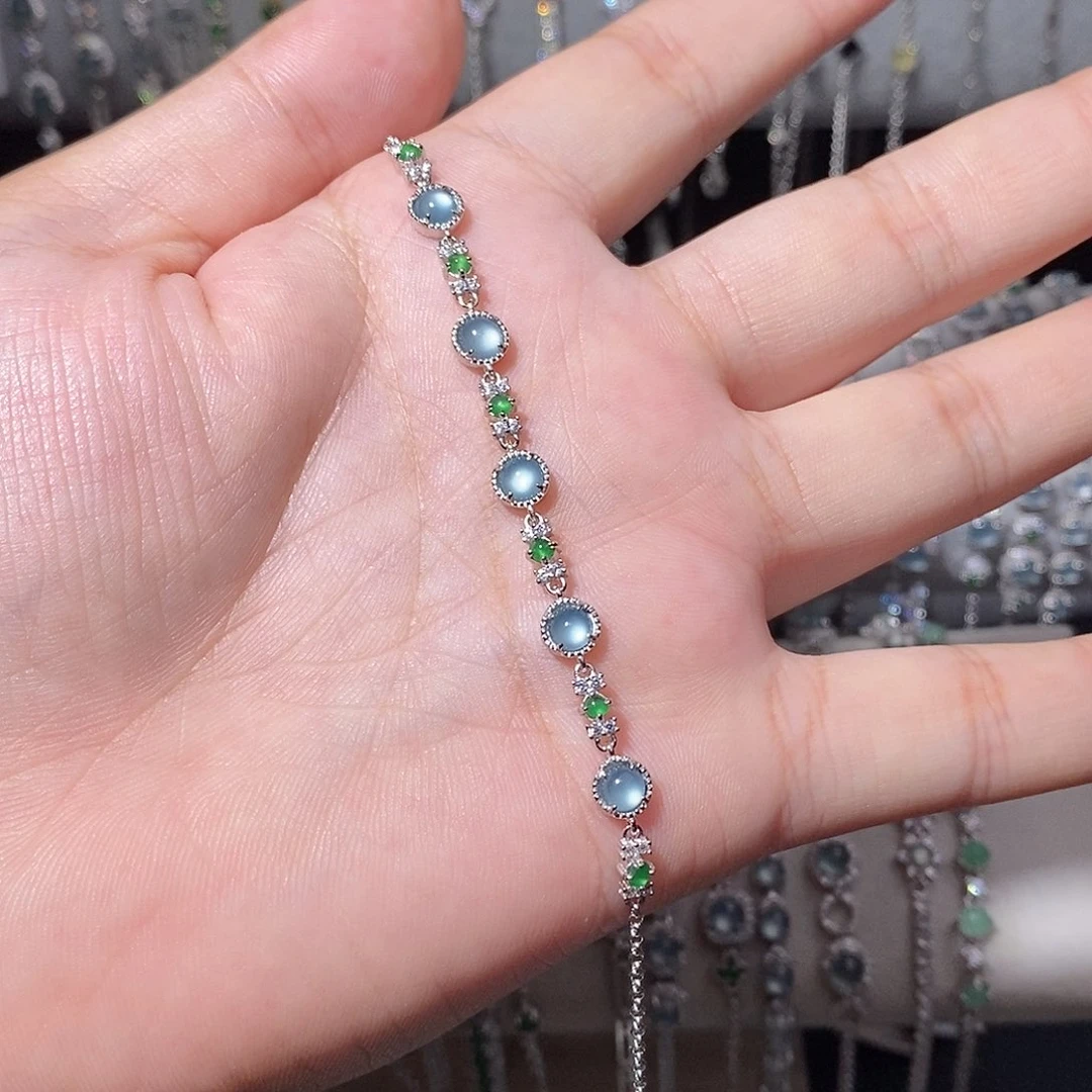 银S925镶嵌手链翡翠kii