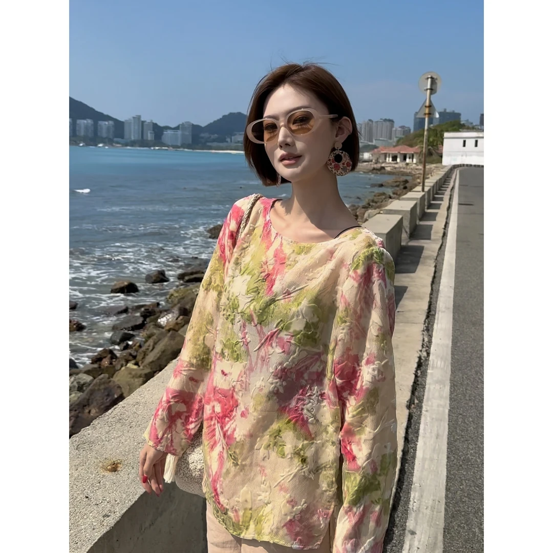 ViniFF薇妮｜2025S/S 早春新款 圆领长袖衬衫WA5CC027