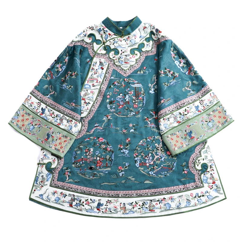 「待月西湖」乐锦坊复古国风手工原创设计百搭刺绣国潮女装汉服上衣