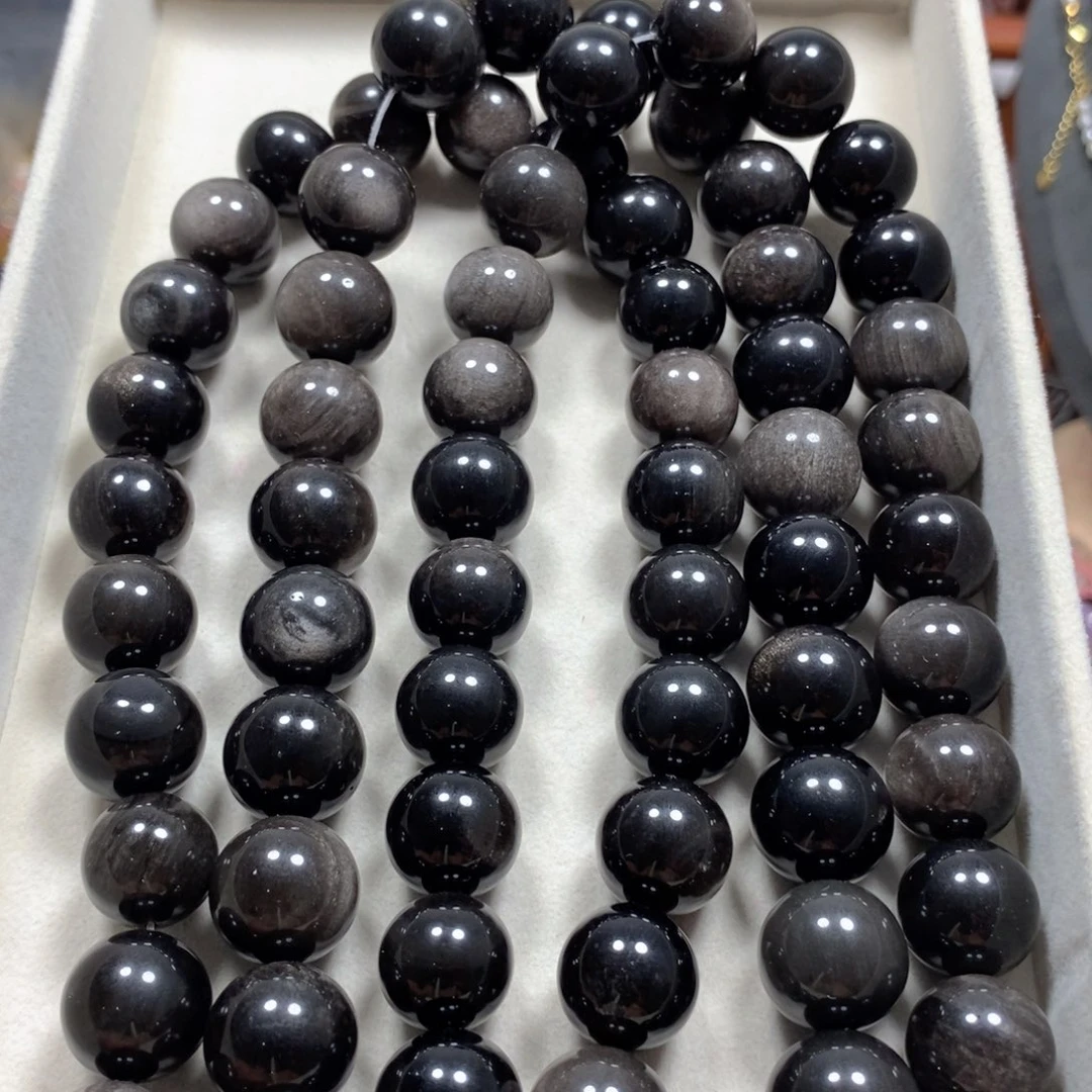 玛瑙/玉髓合金珠宝半成品天然银耀一条卡16mm