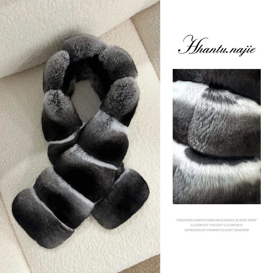 【娜姐】青紫蓝龙猫围巾女冬季保暖奢华高端