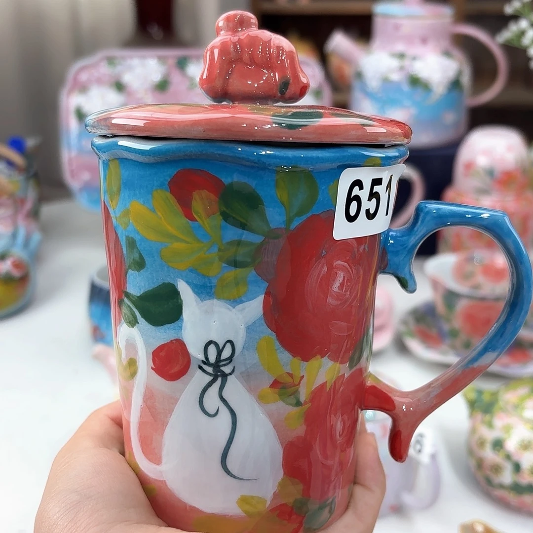 景德镇手绘高温釉下彩陶瓷茶具