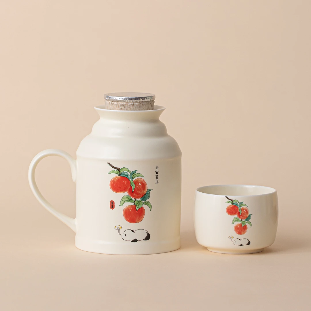 2025年新款陶瓷小暖壶办公室大容量焖泡茶壶带盖马克杯喝水茶杯子