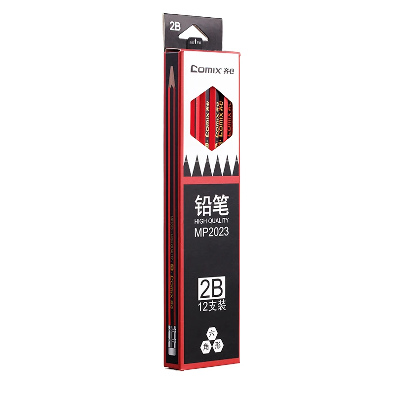 齐心MP2023六角木杆铅笔2B