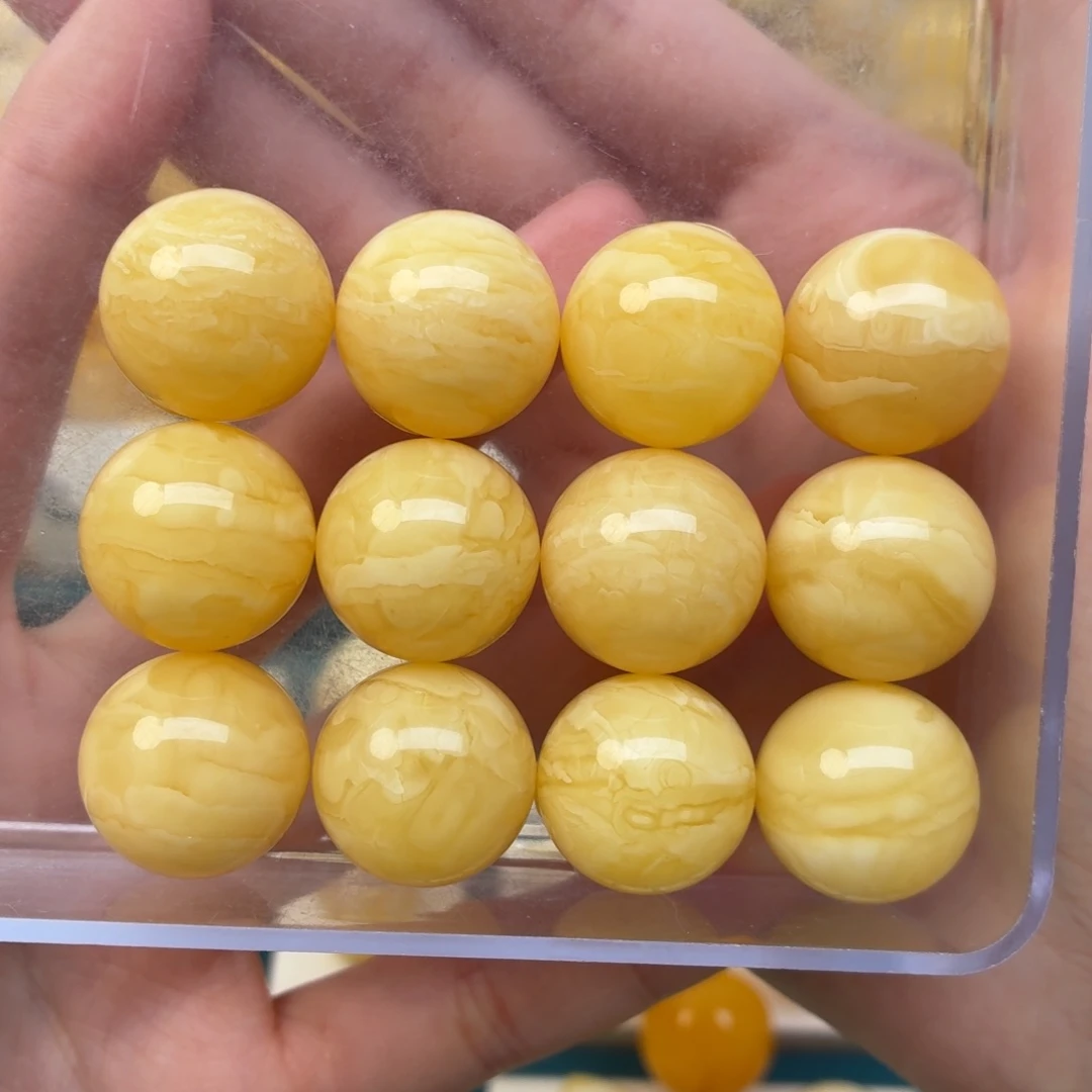 蜜蜡未镶嵌裸石18手串