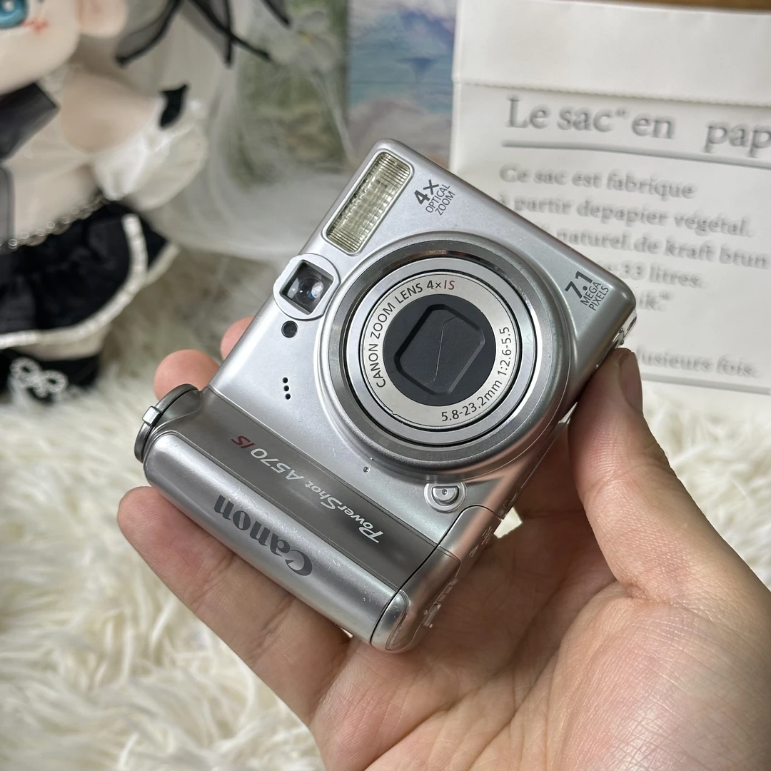 9新 Canon/佳能 佳能a570冷白皮人像神器五号电池供电带配件