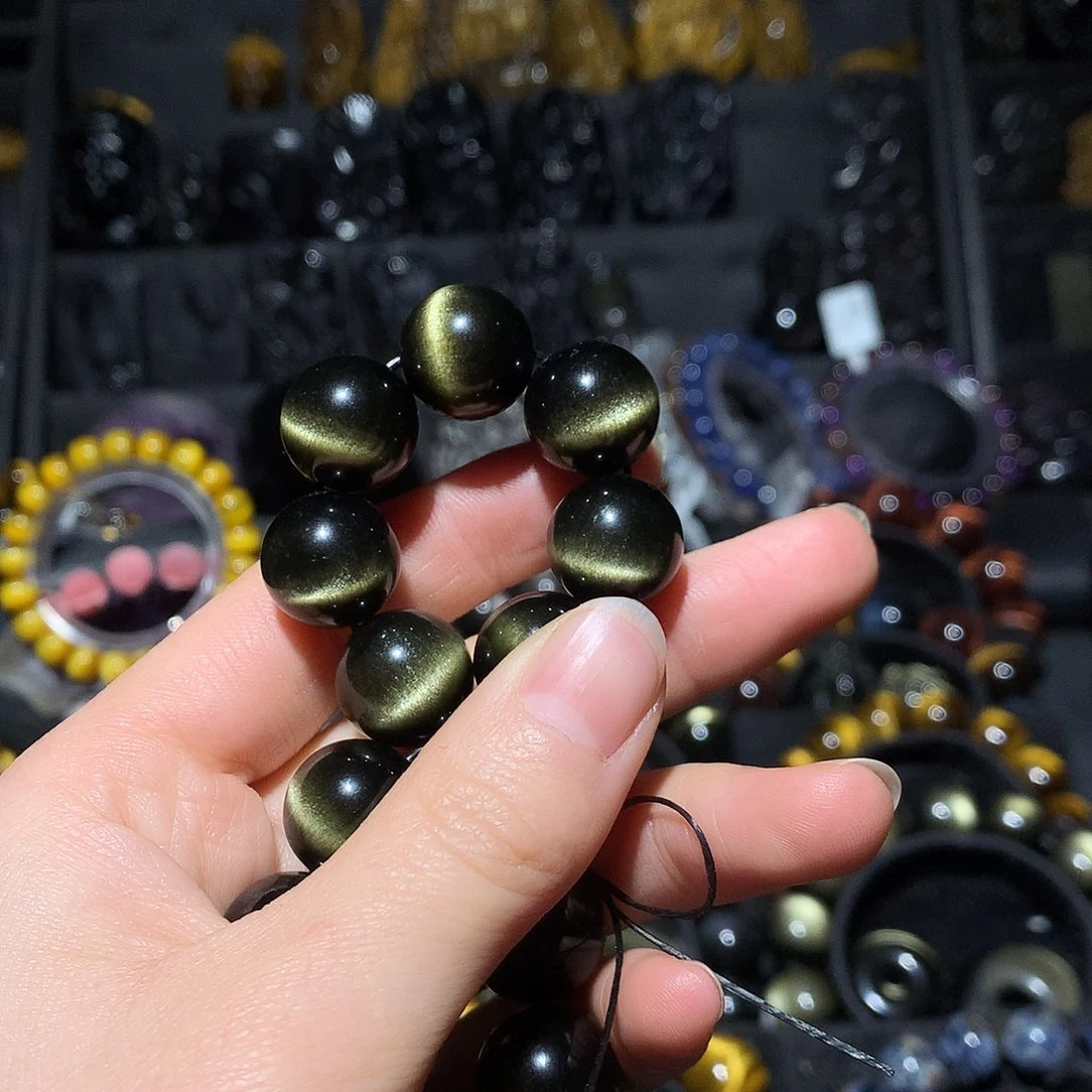 黑曜岩手链未镶嵌橘**水