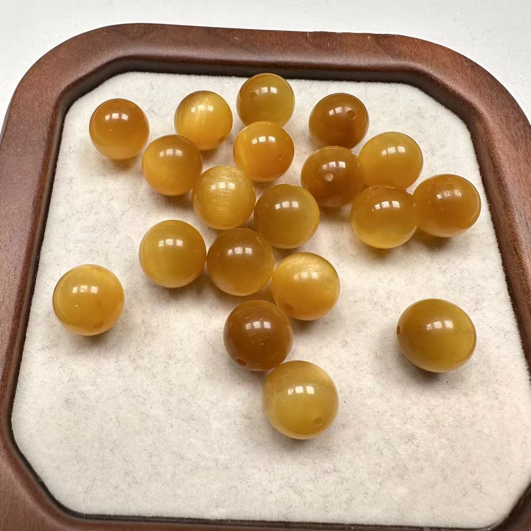 金虎眼石散珠10mm水晶手串DIY配珠配饰