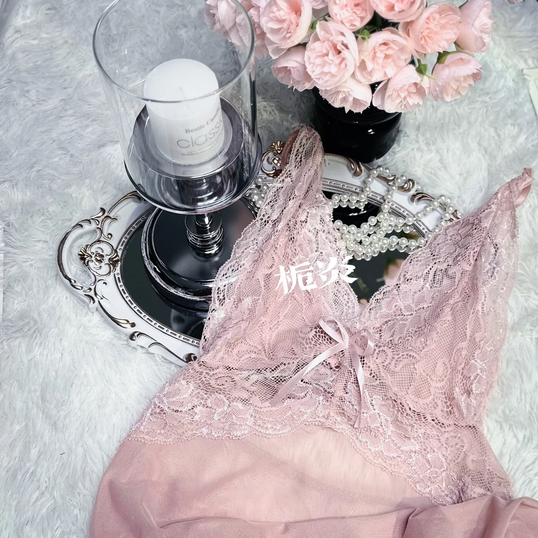 栀炎【80-135】性感蕾丝睡裙无钢圈时尚连衣裙轻奢镂空吊带背心