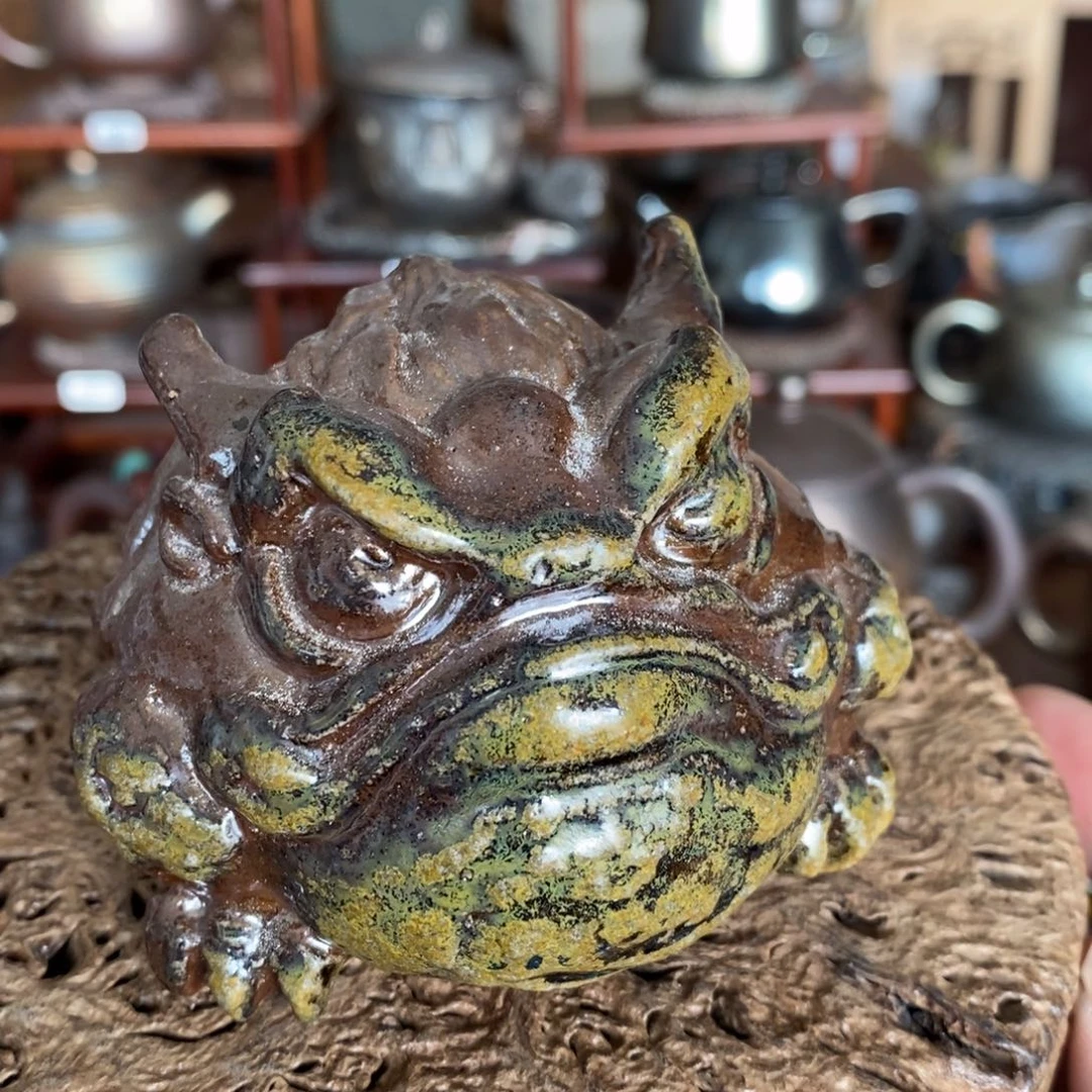 龙窑柴烧茶宠霸王金蟾