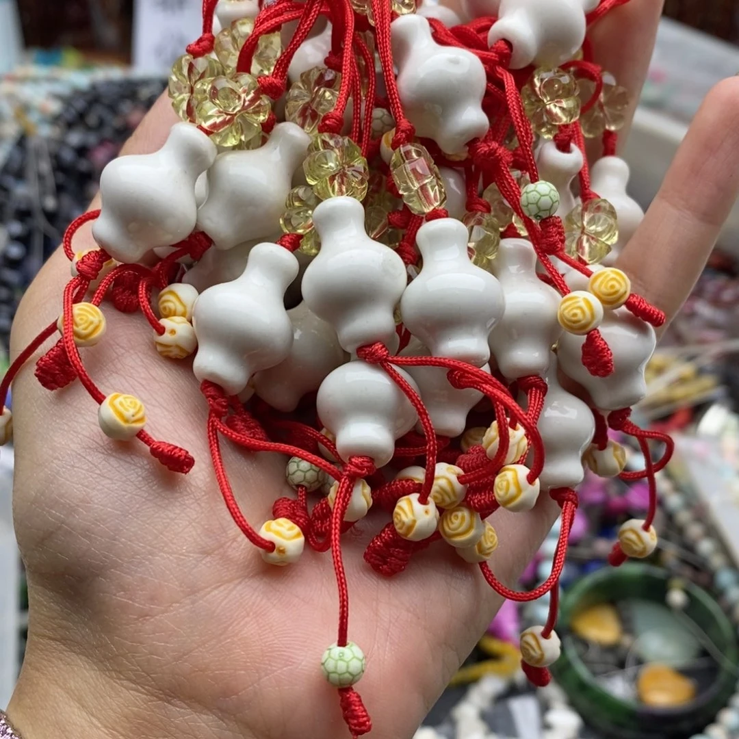 玛瑙/玉髓未镶嵌珠宝半成品打包陶瓷花瓶C116