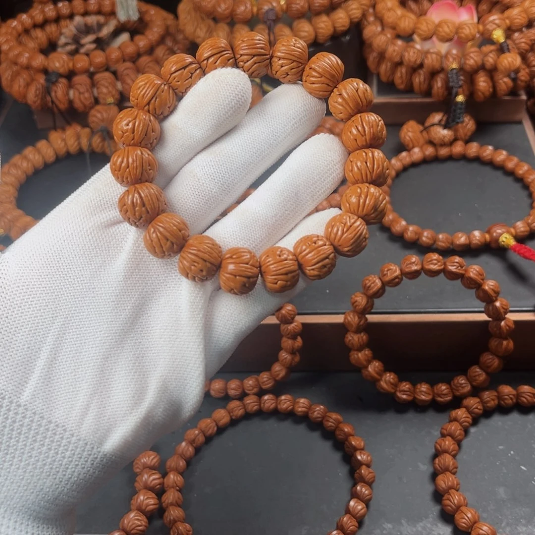 桃核吊坠15龙凤珠手串