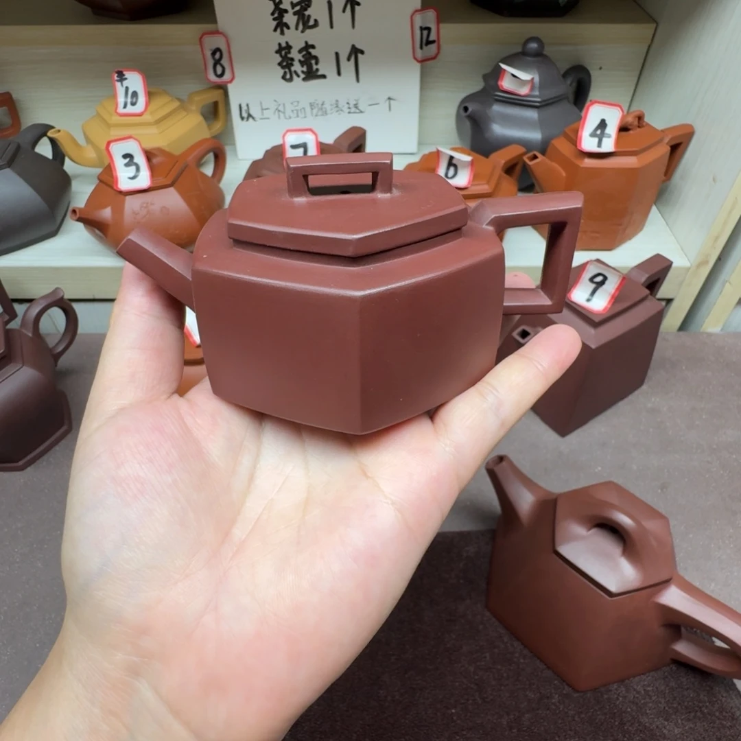茶壶紫泥半手六方井栏150cc瑕疵