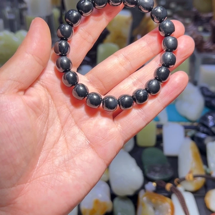 手链未镶嵌和田玉（墨玉）