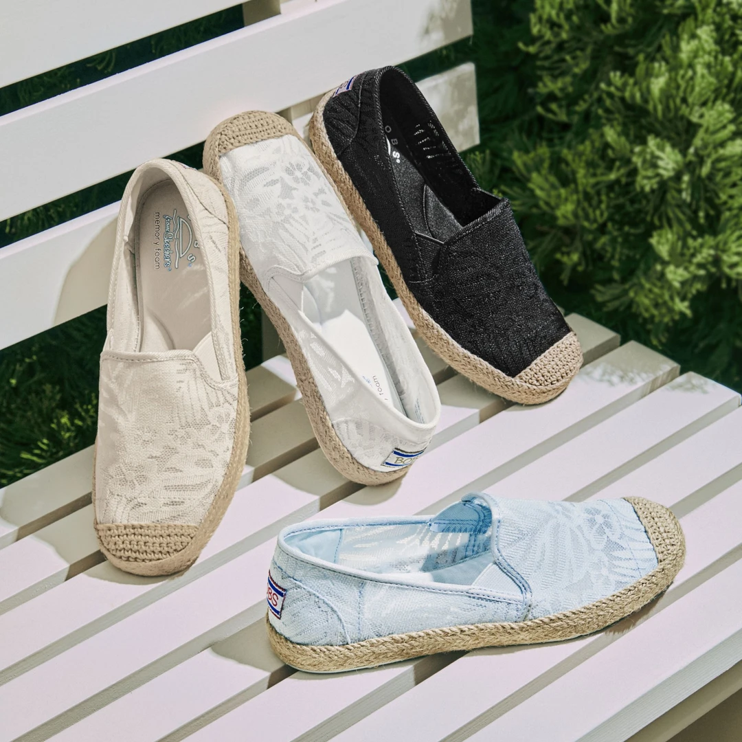 Skechers斯凯奇夏女渔夫鞋气质蕾丝单鞋新中式一脚蹬113025休闲