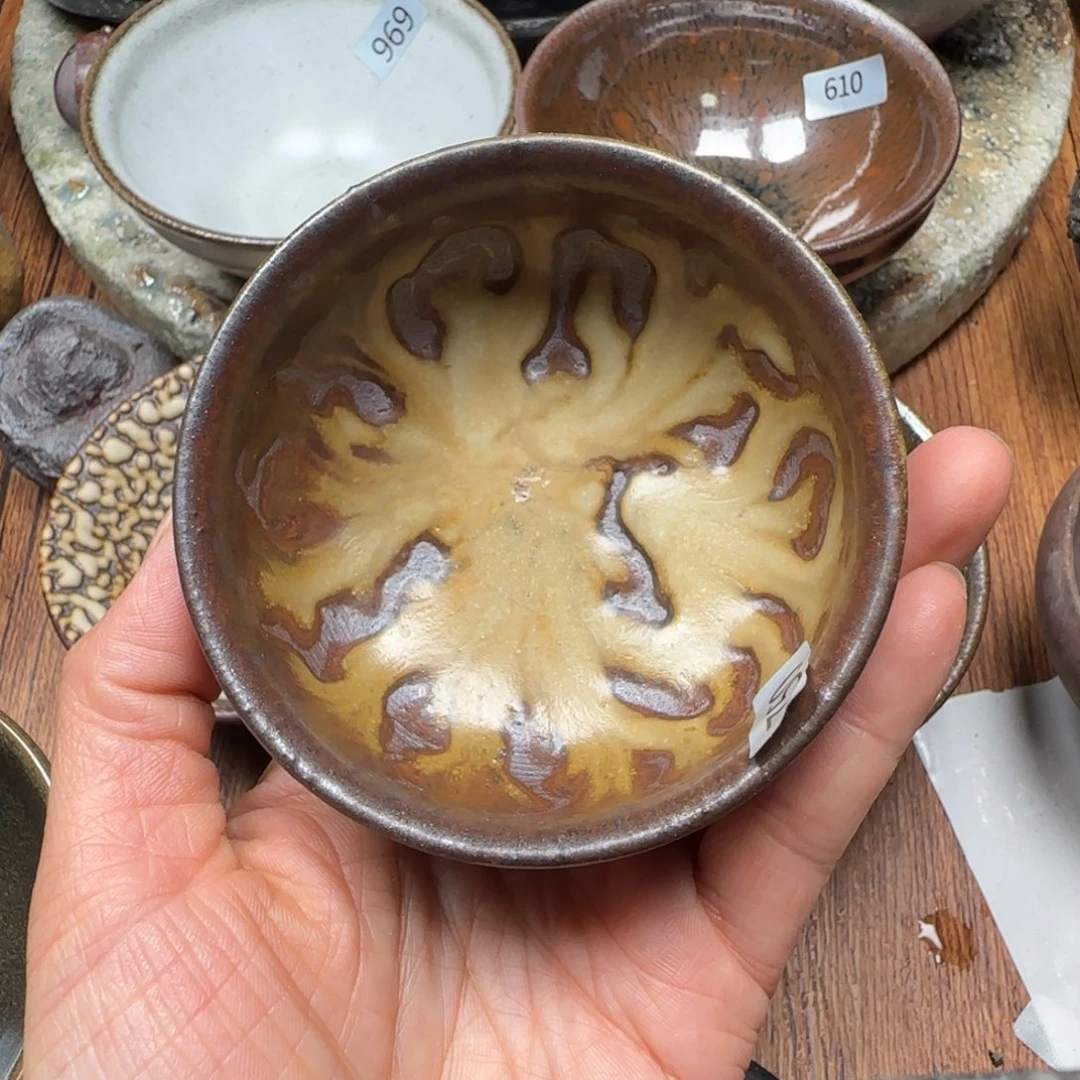 柴烧建盏茶盏茶杯750