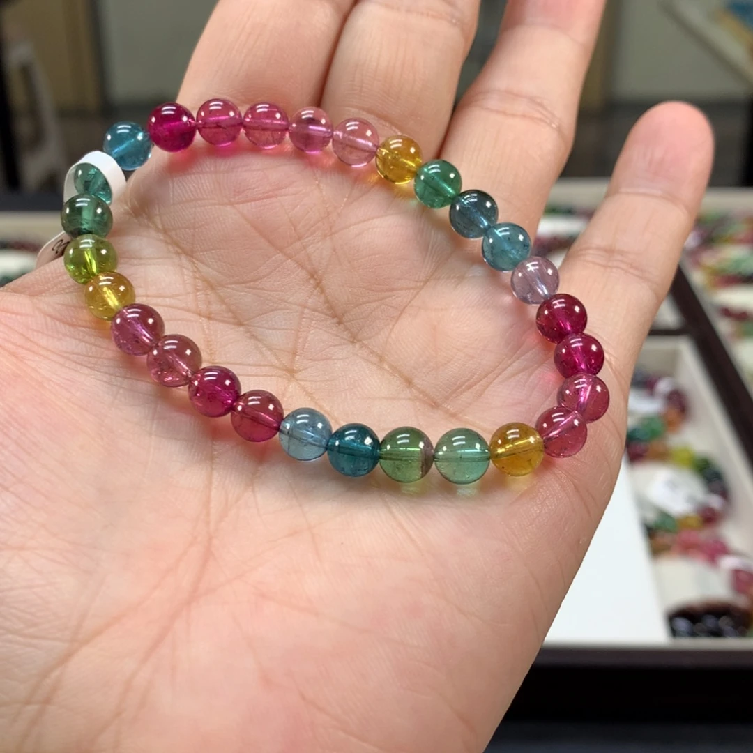 未镶嵌手链碧玺6:6左右