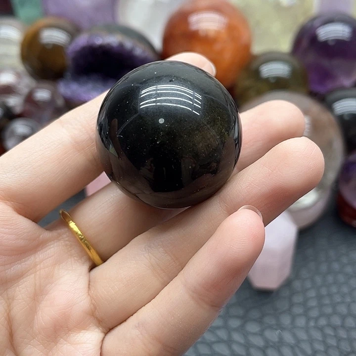 珠宝半成品未镶嵌水晶20金耀石球3.4mm