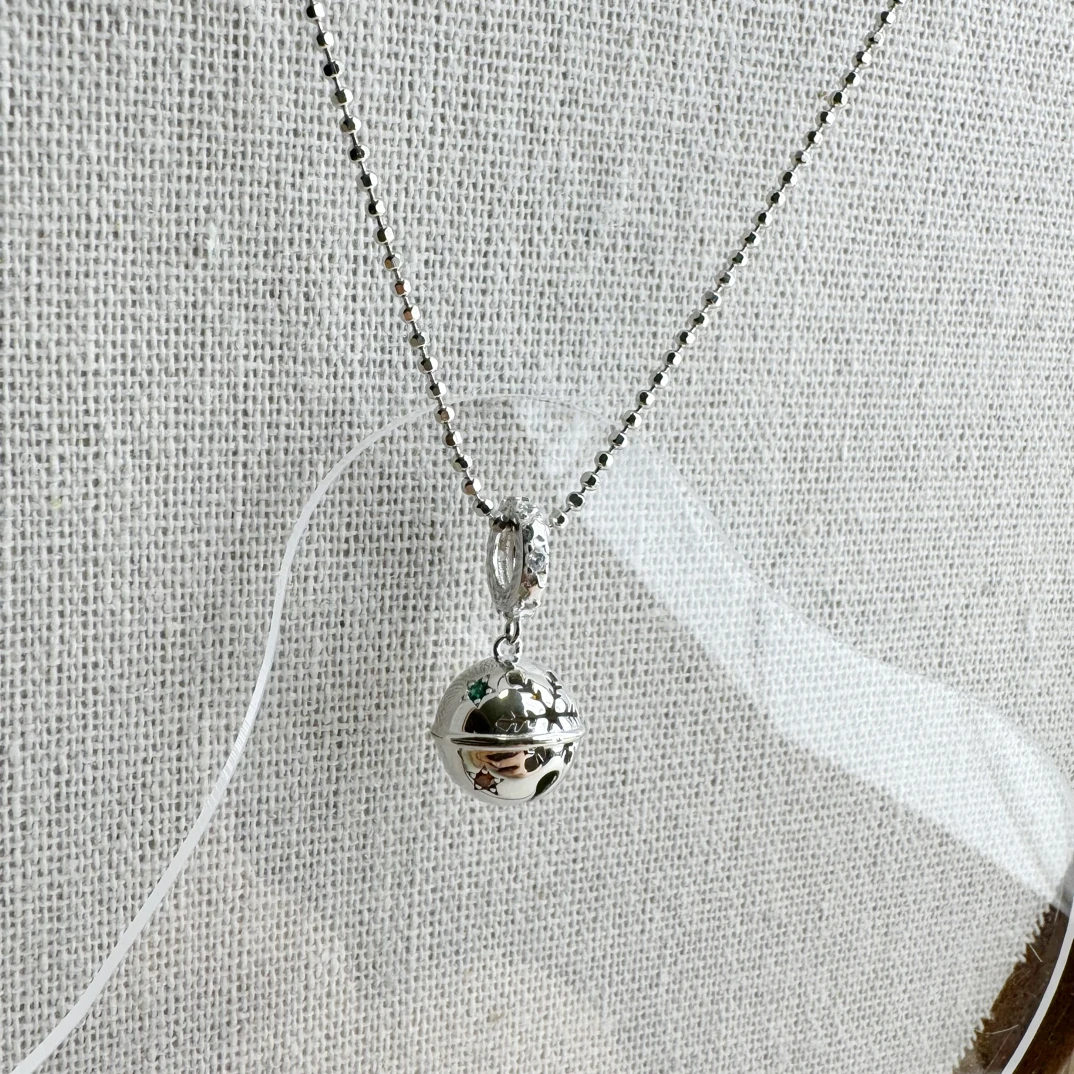 吊坠925银 【精致铃铛】s925纯银送礼节日精致纯银饰品diy项链银色