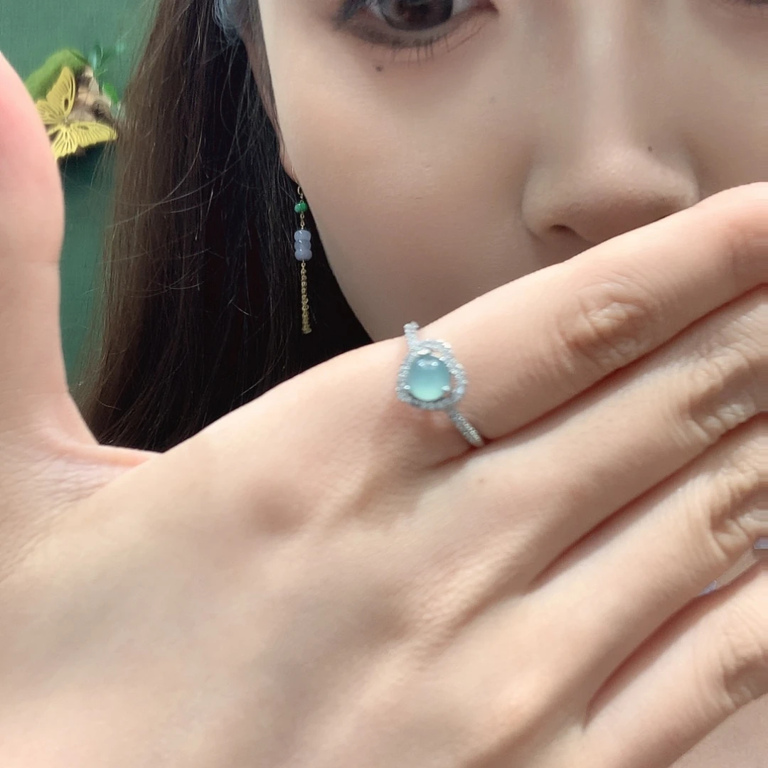 未镶嵌戒指翡翠蛋面戒指