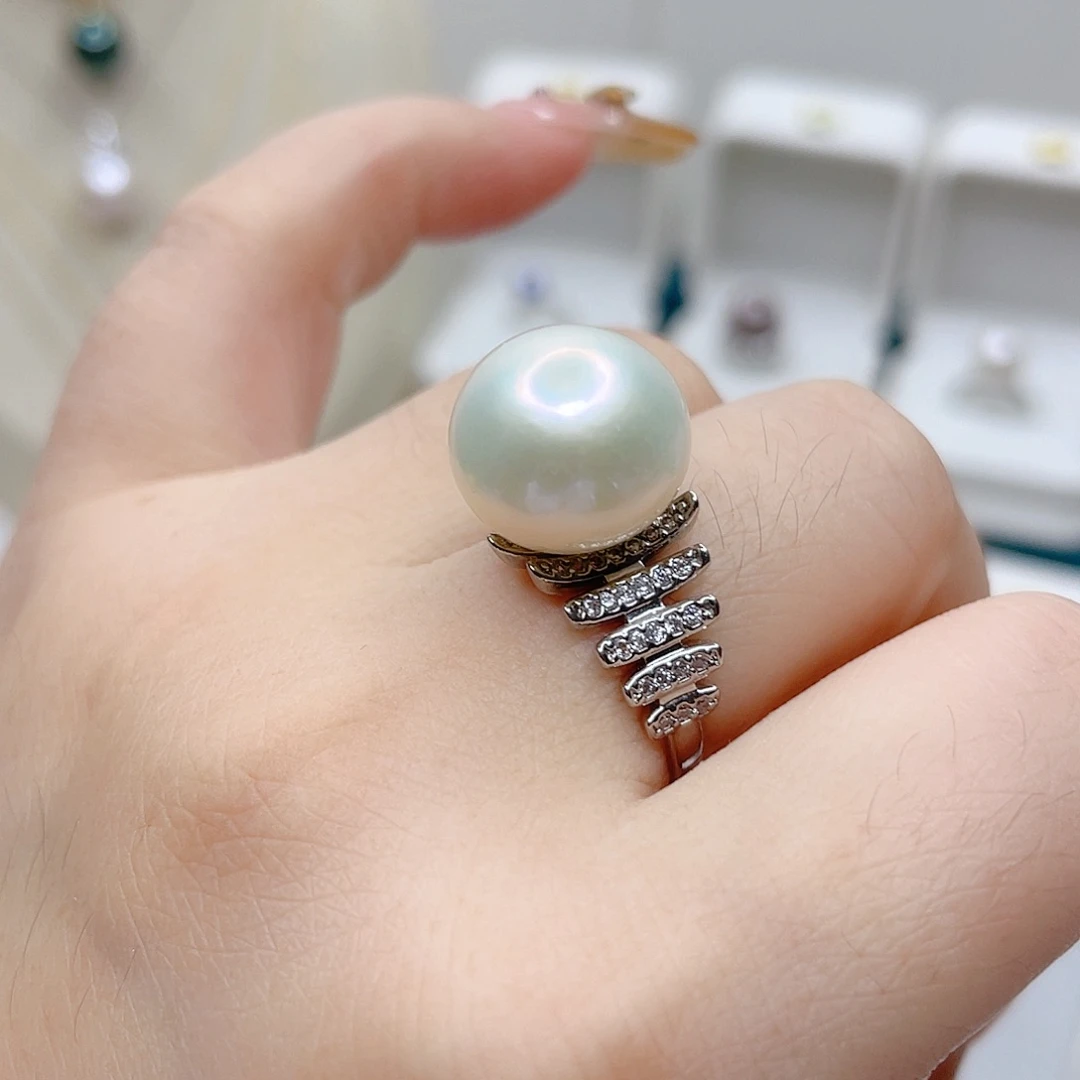 淡水珍珠戒指合金