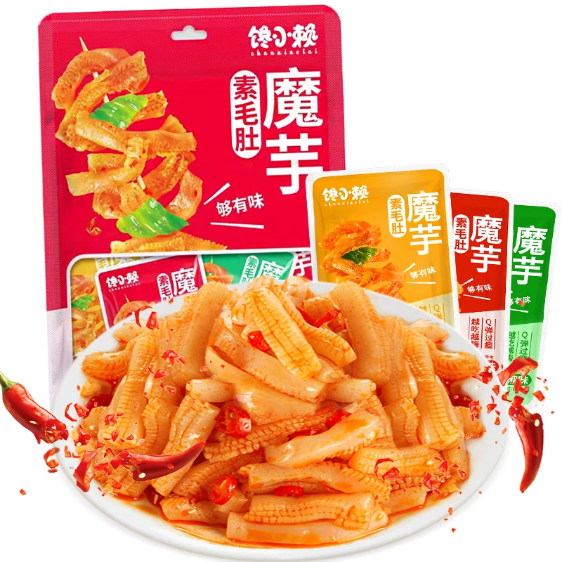 馋小赖魔芋爽素毛肚低脂香辣休闲麻辣休闲零食大礼包批发