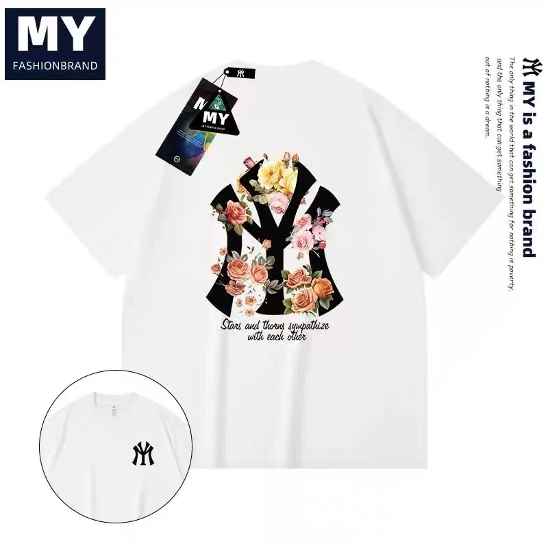 MY夏季情侣纯棉短袖潮流短袖男女爆款2025新款T恤