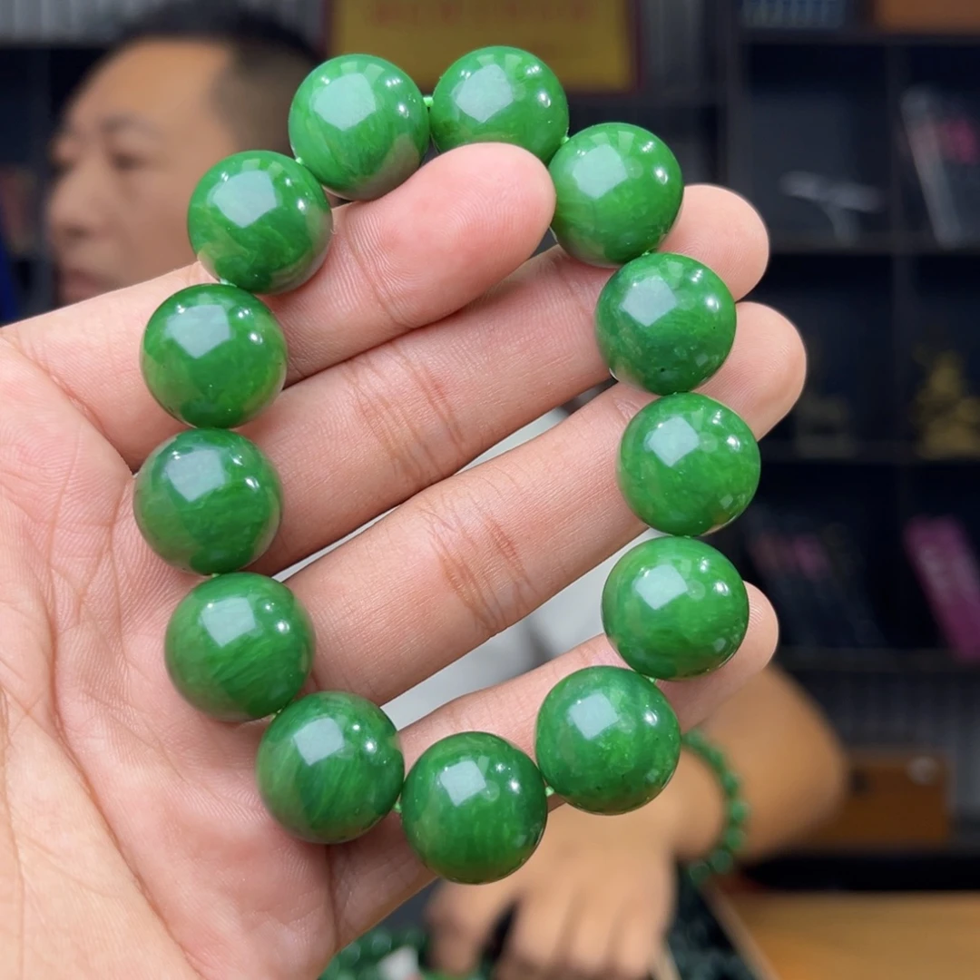 手串未镶嵌和田玉天然和田玉俄罗斯五号矿琉璃翠卡16