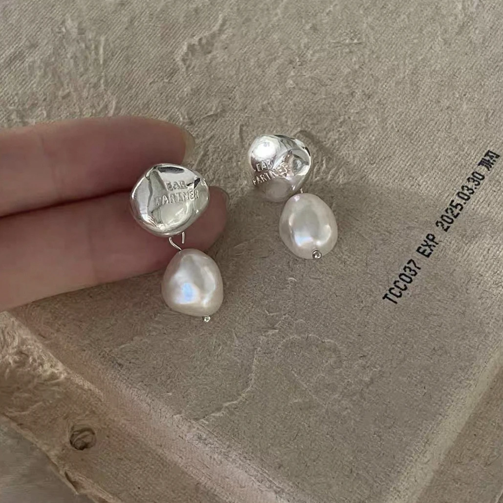 铜合金仿珍珠耳饰 925银针法式珍珠耳环女耳钉小众高级感新款耳饰