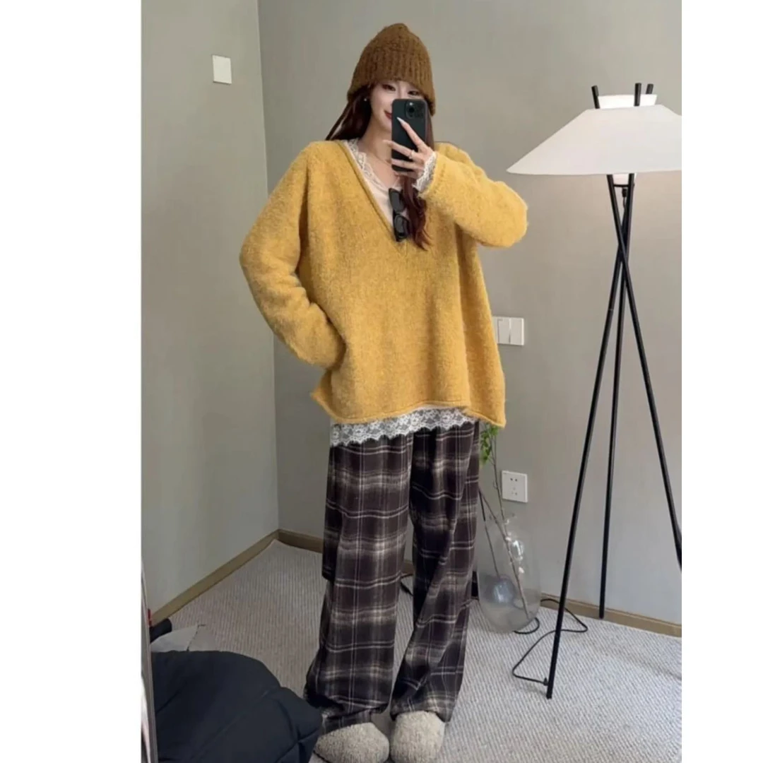 松弛DNA双毛衣”慵懒复古宽松毛衣 M1147