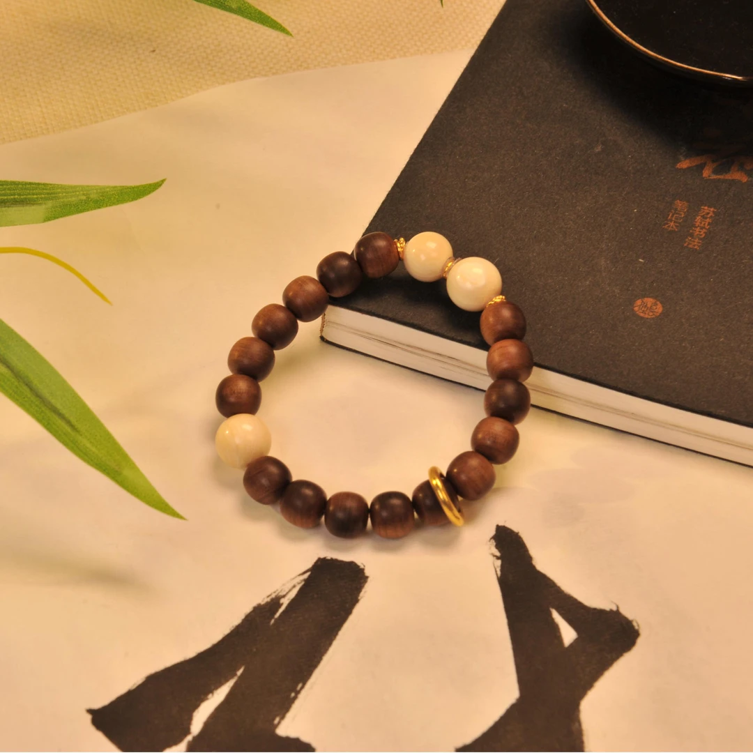 【杨仙仙珠宝】18K厚金镶嵌老山檀多宝手串（约10mm）- A4997